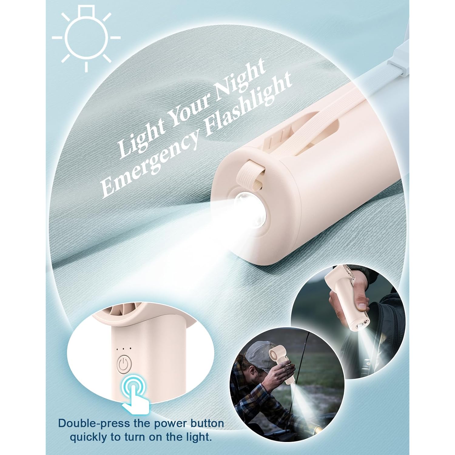 Portable Handheld Fan With Power Bank(High-Speed),3 In 1 Usb-C Rechargeable Mini Personal Fan With Flashlight,Small Size For Outdoor/Travel/Beach/Concerts/Summer.Gifts For Girl,Women.Pink