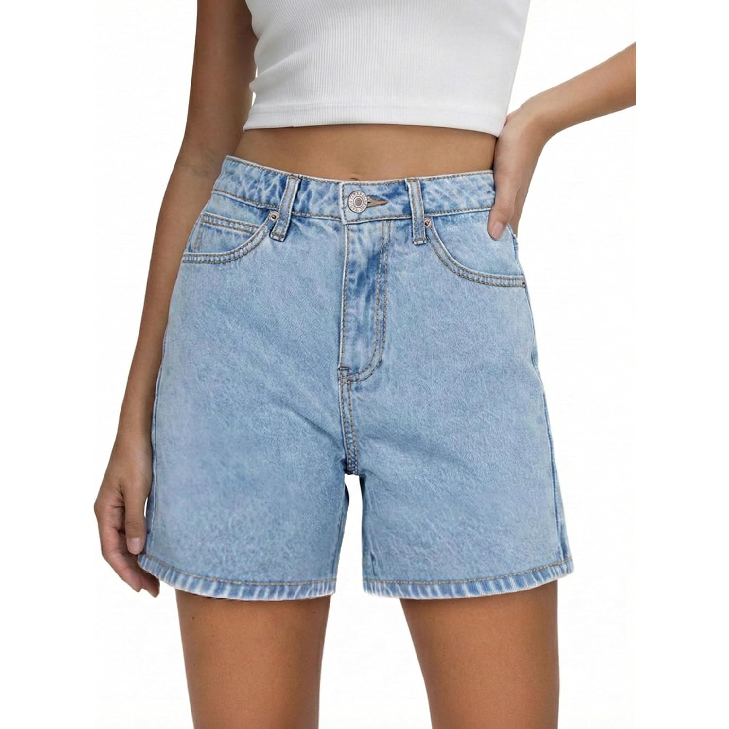 Jean Shorts Womens High Waisted Summer Stretchy Denim Short Casual Hot Jorts with Pockets