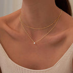 Tewiky Dainty 14k Gold Plated/Silver Cubic Zirconia Necklaces for Women, Simple CZ Jewelry Necklaces Trendy Gifts