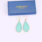 BaubleStar Natural Crystal Healing Stone Earrings Statement Teardrop Dangle Earrings for Women