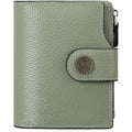 Women'S Lightweight Genuine Leather Wallet, Includes Card Holders, Rfid-Blocking, Lightweight, Photo & Id Holder, Green