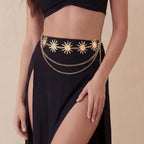 Nackiy Western Chain Belts for Women, Gold/Silver Boho Cowgirl Waist Belt, Sizes 43/47/51in, Dress & Jeans Accessory