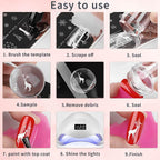 French Tip Tool,Nail Art Stamper Kit,Clear Silicone Stamping Jelly With Scraper,French Tip Stamp For Manicure Home DIY Nail Tips(2 PCS)
