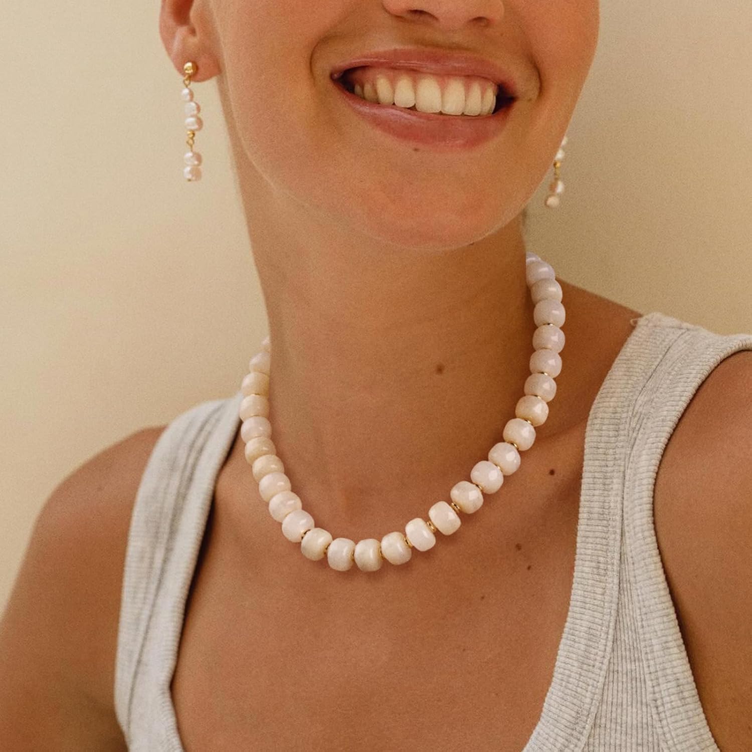 Beaded necklace for Women Boho Bead Chunky Necklace Big Bead Necklace Fashion Trendy Summer Colorful Necklaces Holiday Vocation Jewelry Gifts