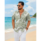 Coofandy Mens Hawaiian Shirt Short Sleeve Floral Button Down Shirts Tropical Summer Beach Shirts Camp Collar Shirt