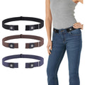 WERFORU 3 Pack 4 Pack No Buckle Invisible Stretch Belt Buckle-Free Elastic Belt for Women and Men