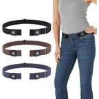 WERFORU 3 Pack 4 Pack No Buckle Invisible Stretch Belt Buckle-Free Elastic Belt for Women and Men