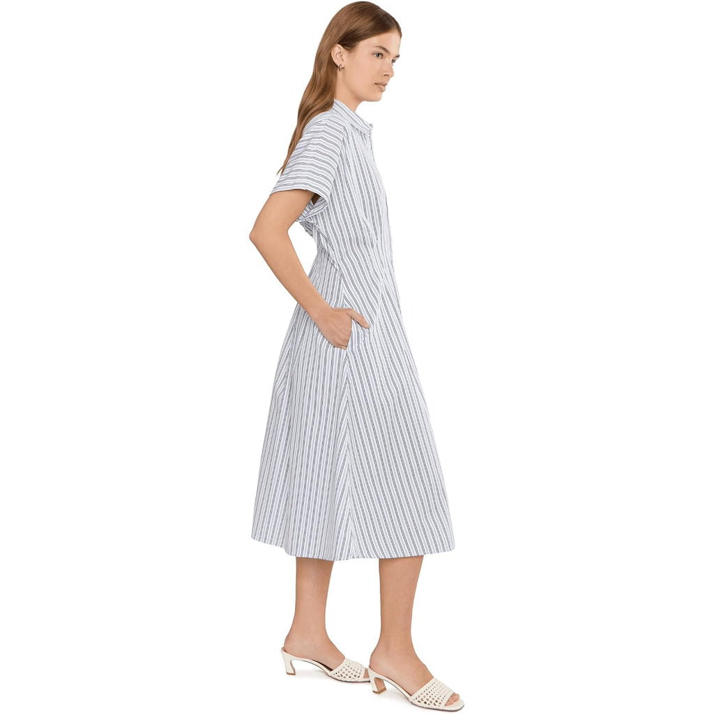 Lauren Ralph Lauren Women'S Petite Striped Pleated Broadcloth Shirtdress