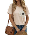 Dokotoo Summer Tops For Women 2026 Flower Embroidery Short Sleeve T-Shirts Crewneck Casual Loose Basic Tee Blouses