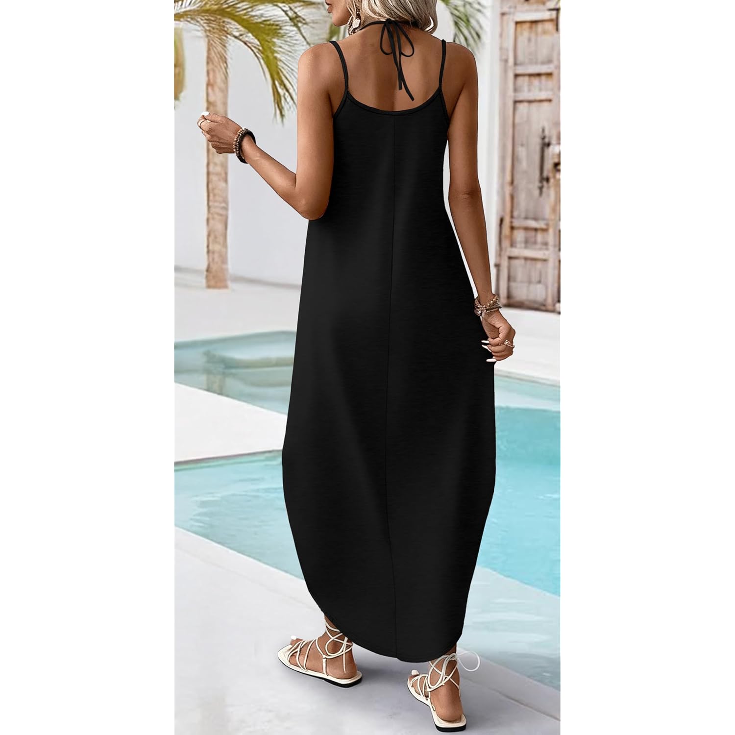 Wiholl Summer Dresses For Women 2026 Maxi Dress Boho Halter Dress Sundresses Beach Vacation Clothes Travel Outfits