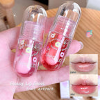 4 Pcs Lip Gloss Oil Set, Fruit Flavored Lip Gloss Set Cute Lip Jelly Hydrating Lip Make-Up for Women, Party Gift, Non-toxic
