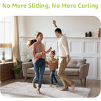 Rabenda 12 Pcs Rug Tape, Non Slip Rug Pads Grippers for Hardwood Floors and Tiles, Reusable Carpet Tape for Area Rugs, Double-Sided Adhesive Rug Stickers Keep Corners Flat (Black)