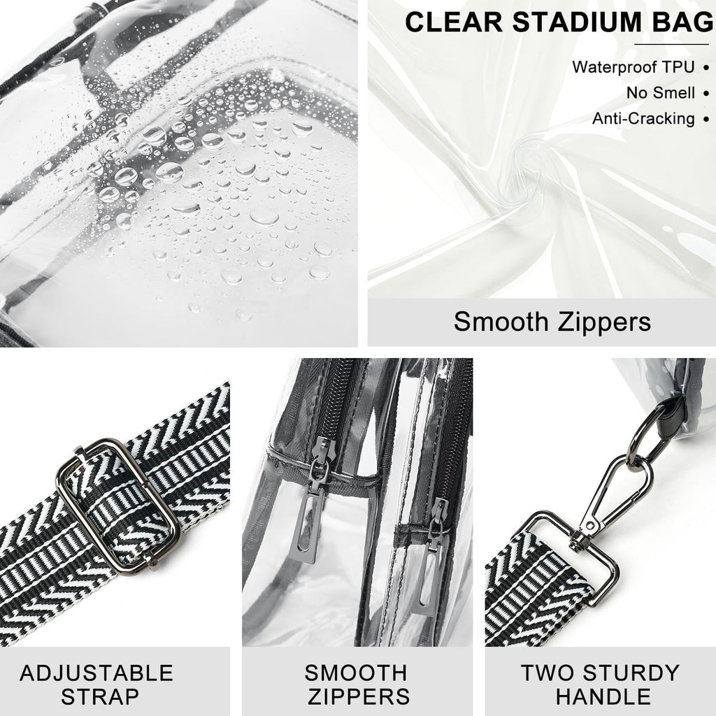 Clear Bag For Stadium Events, Clear Purse For Women Stadium Crossbody Bag, Transparent Bag For Concerts Sports
