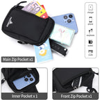 Peicees Small Crossbody Bag for Men Women Mini Sling Bag Travel Running Phone Daypack Cross Body Shoulder Bags with Keyholder