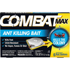 Combat Max Ant Killing Bait Stations, Indoor And Outdoor Use, 6 Count, Child-Resistant, Fast-Acting Fipronil Ant Bait, Targets Queen, Larvae & Entire Colony, No Vapor, Fumes Or Odor, Mess-Free