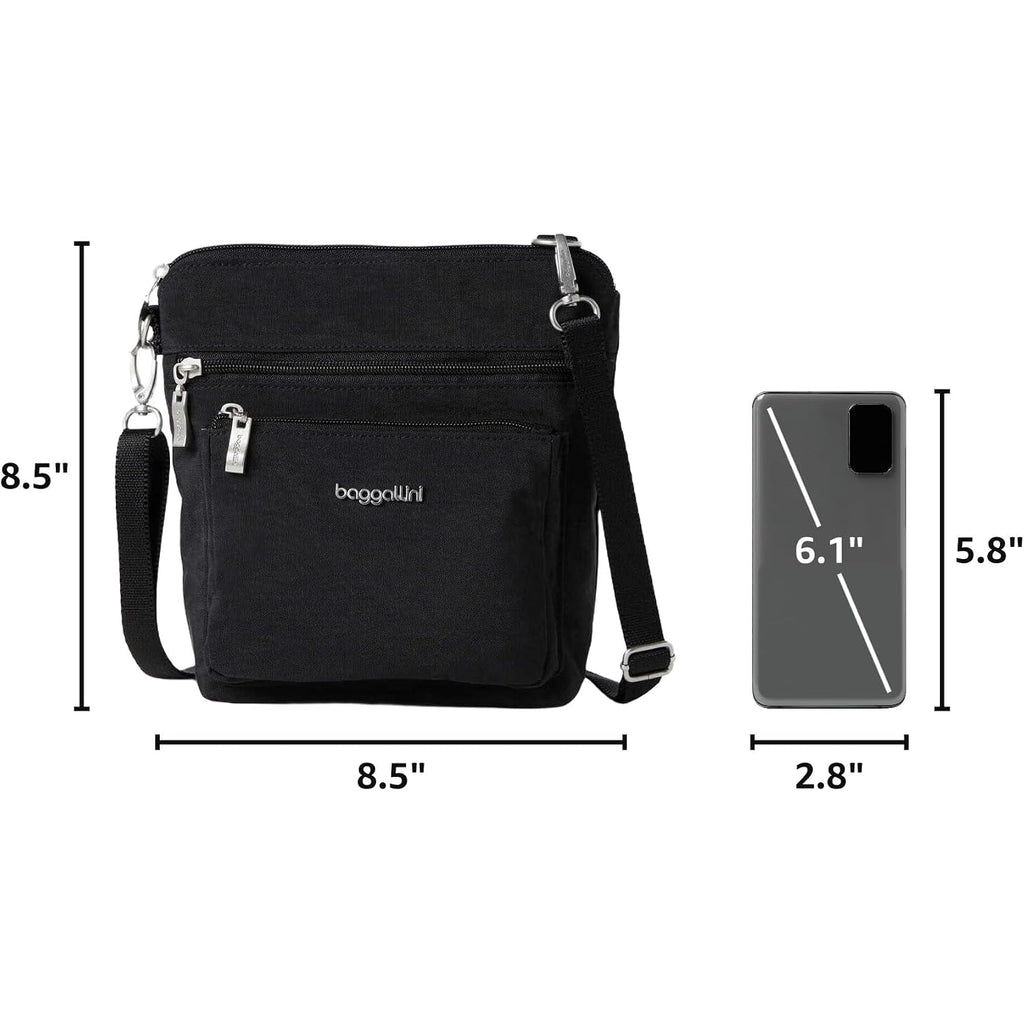 Baggallini Modern Pocket Crossbody Bag For Women, 8.5"X8.5" Handbag Purse With Rfid, Lightweight Water-Resistant