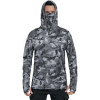 Fisheal Men'S Performance Fishing Hoodie Shirt - Upf 50+ Sun Protection Long Sleeve Thumbholes Shirts With Neck Gaiter