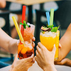 [Angled Tips] 8 Pcs Reusable Jumbo Wide Boba Straws & Smoothie Straws, Multi Colors Reusable Straw, Bpa Free Food-Grade Tritan Plastic Straw For Bubble Tea(Tapioca Boba Pearls) Milkshakes W/ 2 Brushes