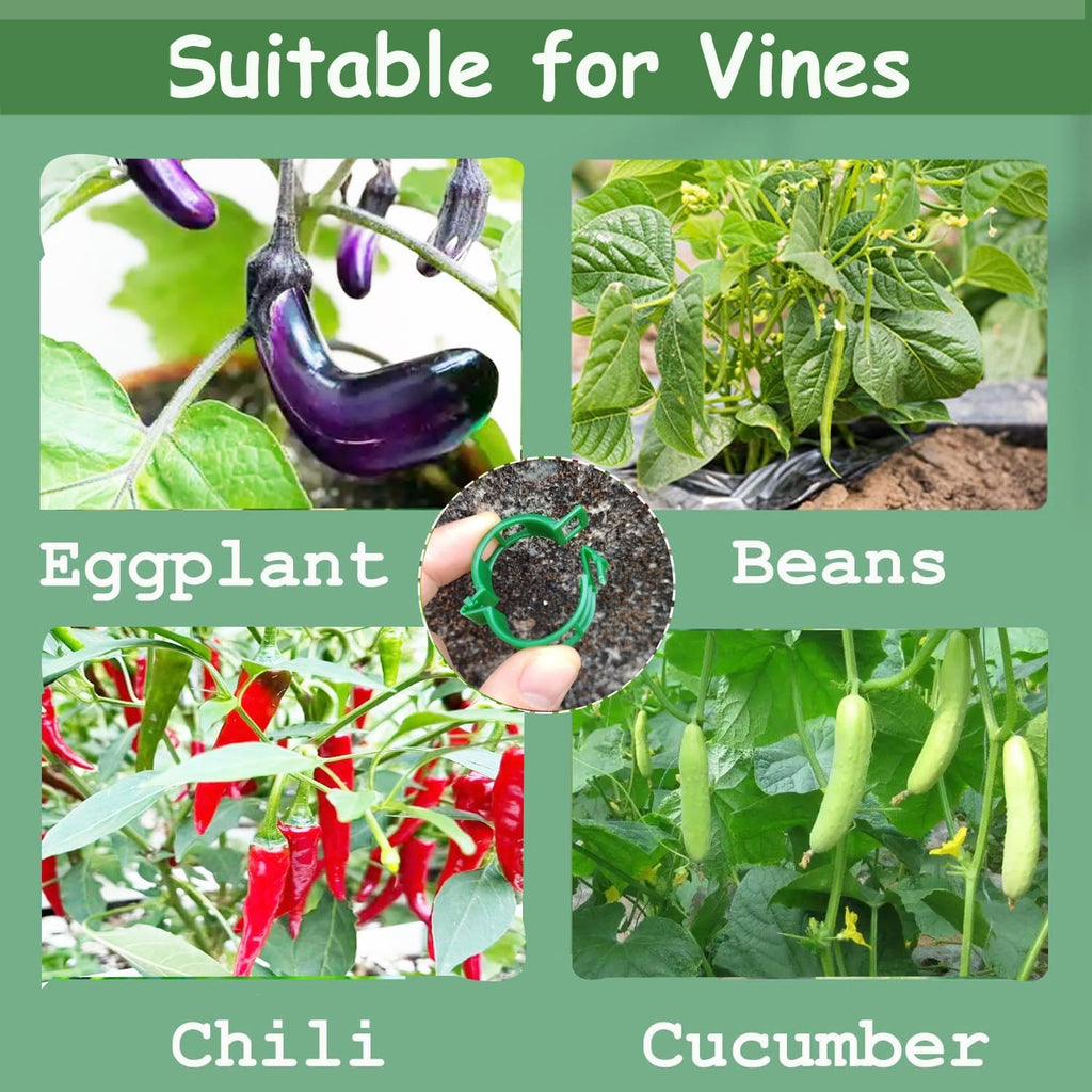 Plant Support Clips, 100 Pcs Tomato Clips, Plastic Trellis Clips, Grape Vine Tomato Vine Vegetables Plants Garden Support Clips To Grow Upright Makes Plants Healthier