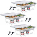 Sterno Disposable Chafing Dish Buffet Set, 6-Hour Food Warmers For Parties, Catering Supplies, Complete Buffet Set, Warming Trays (30Pcs)