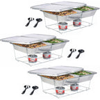 Sterno Disposable Chafing Dish Buffet Set, 6-Hour Food Warmers For Parties, Catering Supplies, Complete Buffet Set, Warming Trays (30Pcs)