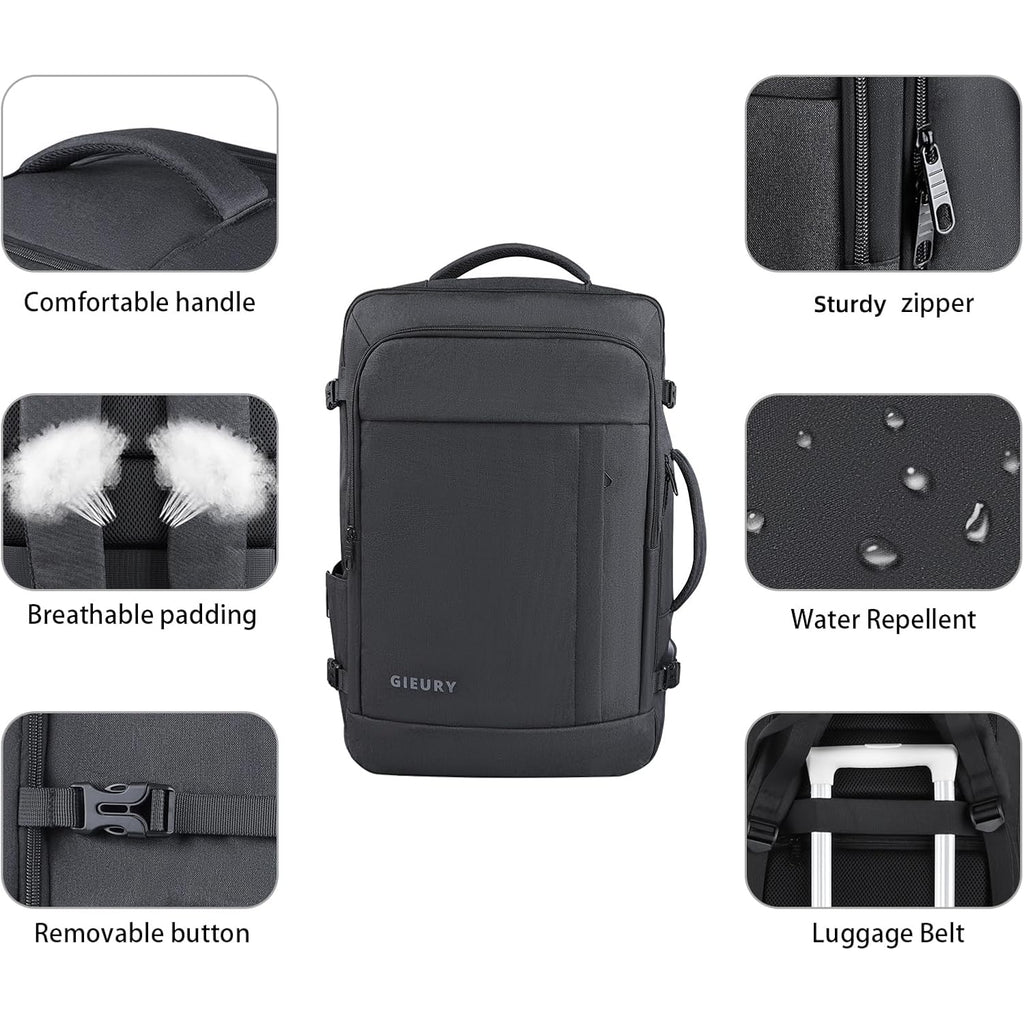Tsa Flight Approved Laptop Backpack, 50L Expandable Carry On Backpack