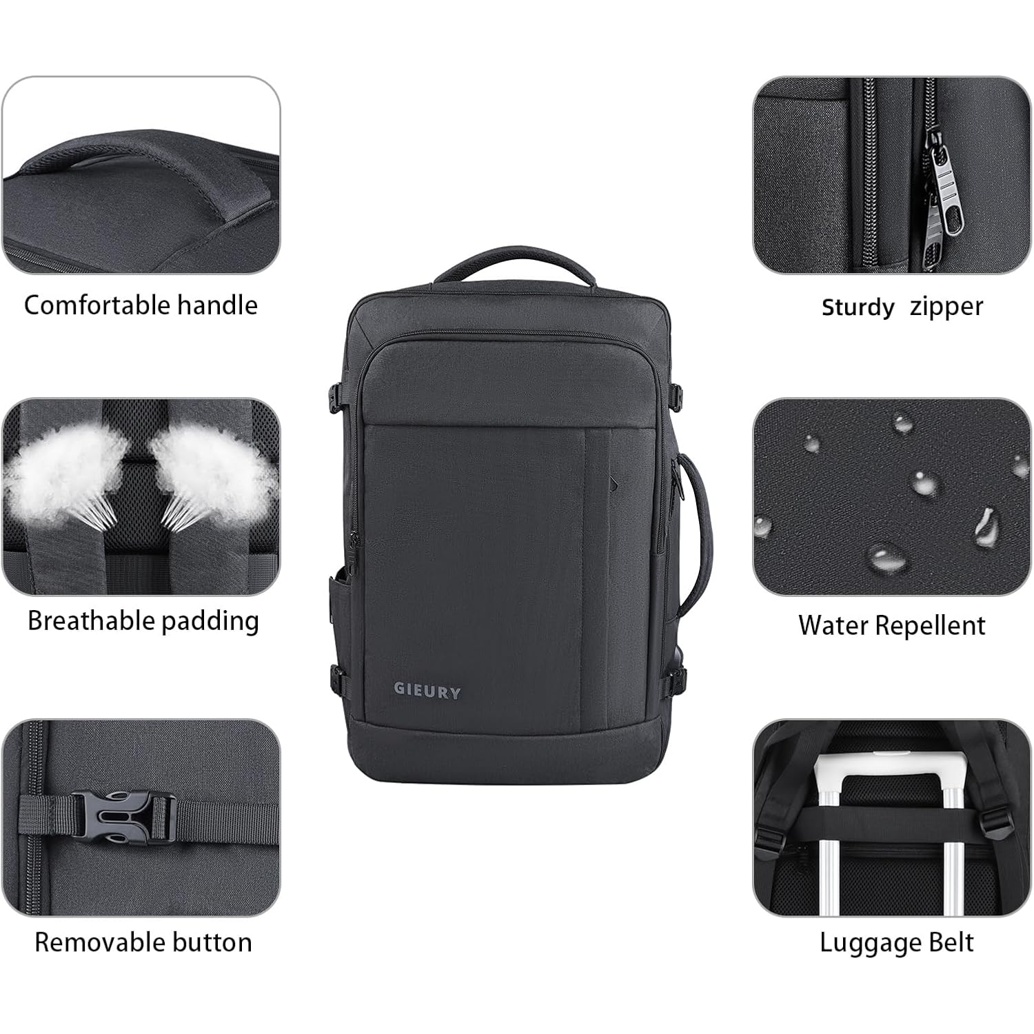 Tsa Flight Approved Laptop Backpack, 50L Expandable Carry On Backpack