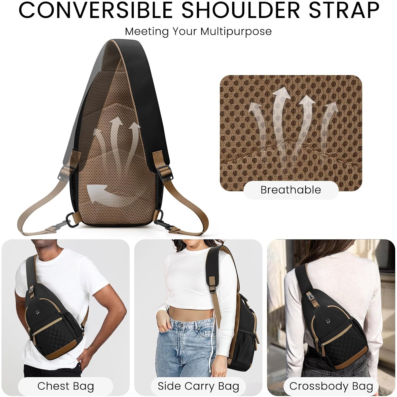 Small Crossbody Purses Bags For Women Men Travel, Chest Sling Bag Women Casual Cross Body Bag For Woman Sling Backpack