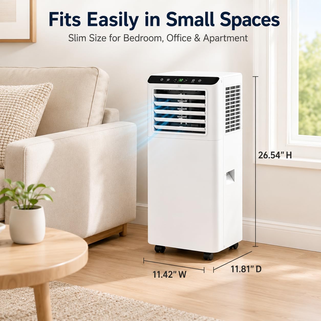 8,000 Btu Portable Air Conditioners, Portable Ac Unit For Basement & Bedroom, Remote & Auto Evaporation, 4-In-1 Cooling Unit, Floor Ac, Covers Rooms Up To 350 Sq.Ft, Sleep Mode, Remote Control