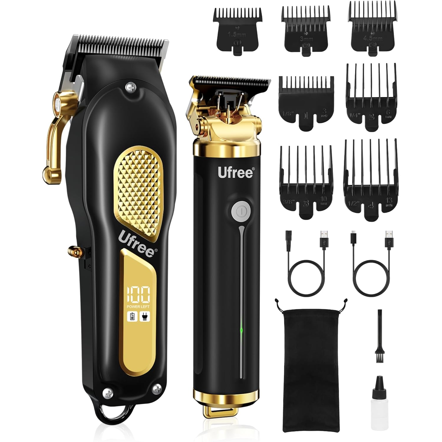Ufree Hair Clippers for Men, Clippers and Trimmers Set, Cordless Barber Clippers, Grooming Kit, Gifts for Men