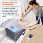 Large Moving Bags, Storage Bags With Zippers, Handles Moving Supplies With Lids, Heavy Duty Totes For Storage Bags For Space Saving, Moving And Storing 93L, 6 Pack
