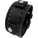 Rev Crazy Horse Leather Strap Lug Width Wide Black Cuff Watch Band Cho-K 20Mm -22Mm