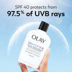Olay Complete+ Face Moisturizer With Sunscreen Spf 40, For Sensitive Skin, Broad Spectrum Sun Protection, Fragrence-Free - No White Cast On All Tones, Nourishes Moisture Barrier - Ceramides, 6 Oz