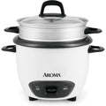 Aroma® Rice Cooker, 3-Cup (Uncooked) / 6-Cup (Cooked), Steamer, Small Rice Cooker, Oatmeal Cooker, Soup Maker, Auto Keep Warm, 1.5 Qt, White, Arc-743-1Ng