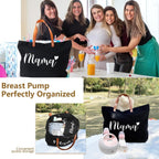 Lamyba New Mom Gifts, Mama Bag Tote with Makeup Bag, Cool Gifts for Mom to be/Expecting Mom