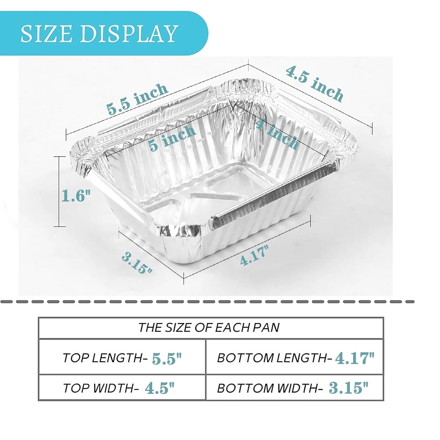 1 Lb Small Aluminum Pans with Lids(40 Pack - 5"×4") Tin Foil Pans Disposable Cookware- Cardboard Lids, for Cooking Baking Party Meal,Takeout Trays - To Go Disposable Food Container