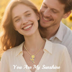 Gift for Wife Women-18k Gold Plated Sunflower Necklace for Women Anniversary Birthday Gold Jewelry You Are My Sunshine Pendant Necklaces Gifts for Her Girlfriend Mom Grandma Daughter