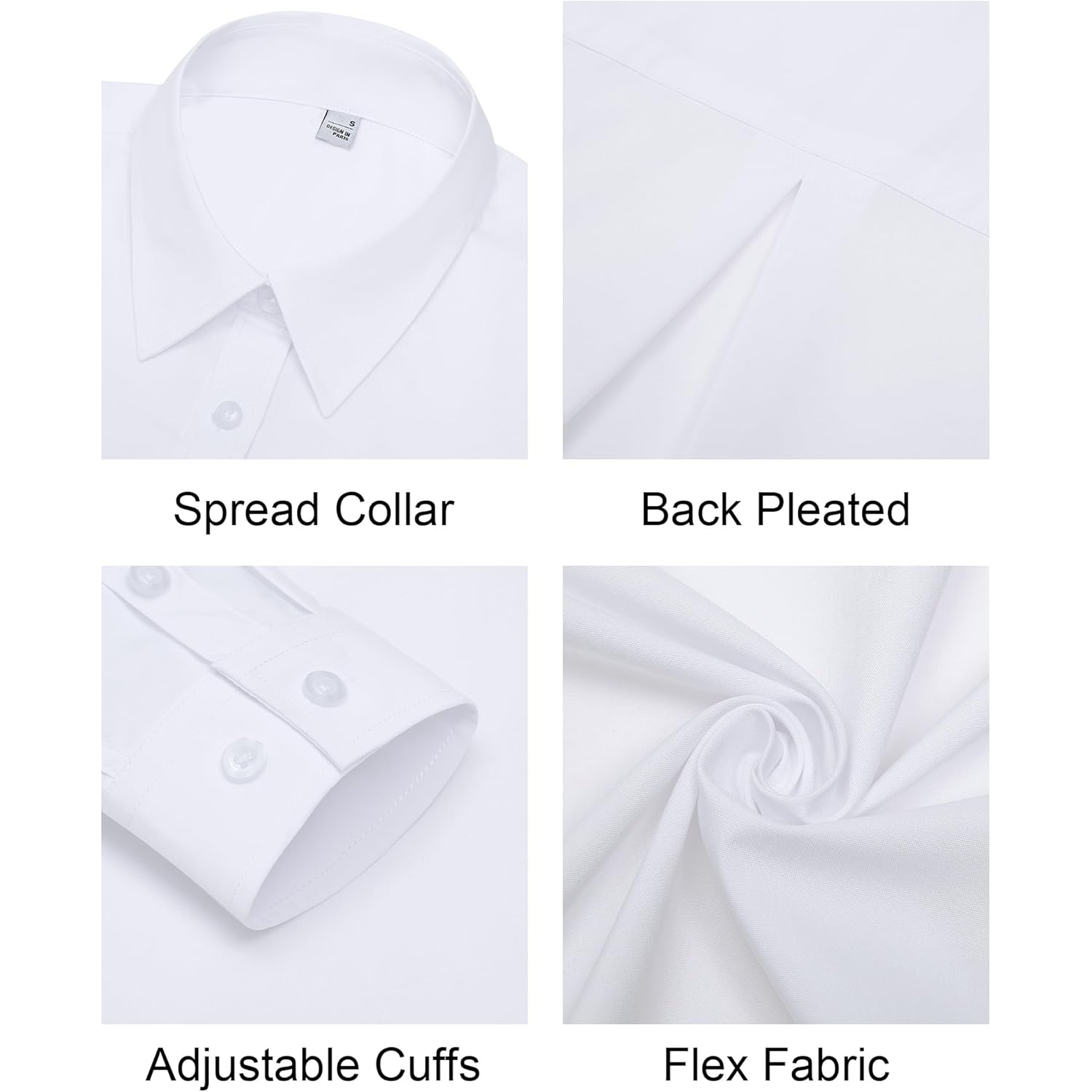 Button Down Shirts for Women Classic Fit Dress Shirt Work Business Casual Long Sleeve Blouse Tops
