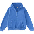 Faiable Women'S Oversized Washed Quarter Zip Hoodie Loose Fit Pullover Sweatshirt With Pockets