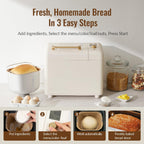Neretva Bread Machine, 2.2Lb 15-In-1 Bread Maker, Dual Heater Breadmaker Machine With Auto Nut Dispenser & Nonstick Ceramic Pan, Bread Maker Machine For Gluten Free, Dough Maker, Sourdough, Yogurt