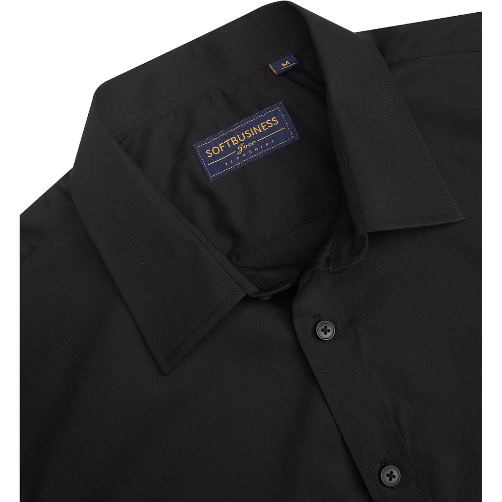 J.Ver Men'S Short Sleeve Dress Shirts Stretch Stain Shield Casual Button Down Shirts Solid Formal Shirt