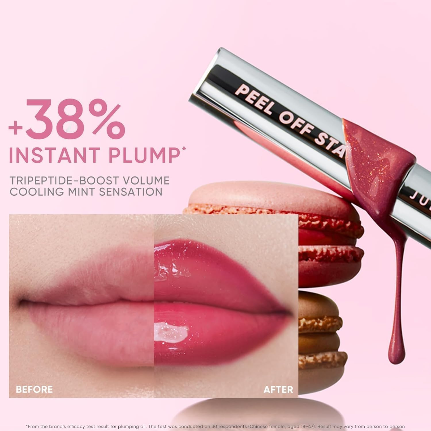 JUDYDOLL Peel Off Stain and Plumping Oil Duo - Long-Lasting Lip Stain with 3D Plumping Gloss, Hydrating and Non-Sticky Formula (#03 Cherry Spark)