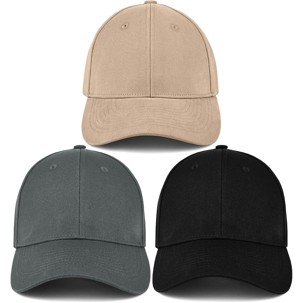 3 Pack Unisex Cotton Baseball Cap Adjustable Unconstructed Plain Sport Dad Golf Hat for Men and Women
