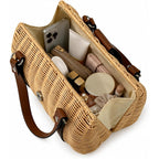Rattan Purse For Women, Structured Straw Tote Bag, Woven Wicker Satchel Handbag With Reinforced Handles, Summer Beach Travel Bag For Daily Use