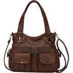Women'S Large Purses Handbags Pu Leather Multi-Pocket Shoulder Bag | Large