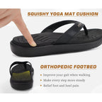 Womens Fashion Orthotic Flip Flops Ladies Slip On Lightweight Comfortable Thick Cushion Yoga Mat Thong Sandals With Plantar Fasciitis Arch Support