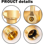 90 Degree Garden Hose Adapter With Shut Off Valves, 3/4" Solid Brass Garden Hose Elbow Connector With 2 Extra Pressure Washers (1)