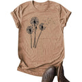 Maqiya Womens Cute Make A Wish Dandelion Printed Tee Shirts Summer Cotton Vintage Graphic Tees Tops