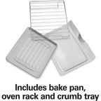 Hamilton Beach Easy Reach 4-Slice Countertop Toaster Oven With Roll-Top Door, 1200 Watts, Fits 9” Pizza, 3 Cooking Functions for Bake, Broil and Toast, Silver (31344DA)