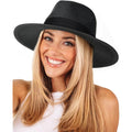 FURTALK Womens Mens Wide Brim Straw Panama Hat Fedora Summer Beach Sun Hats UPF Straw Hat for Women